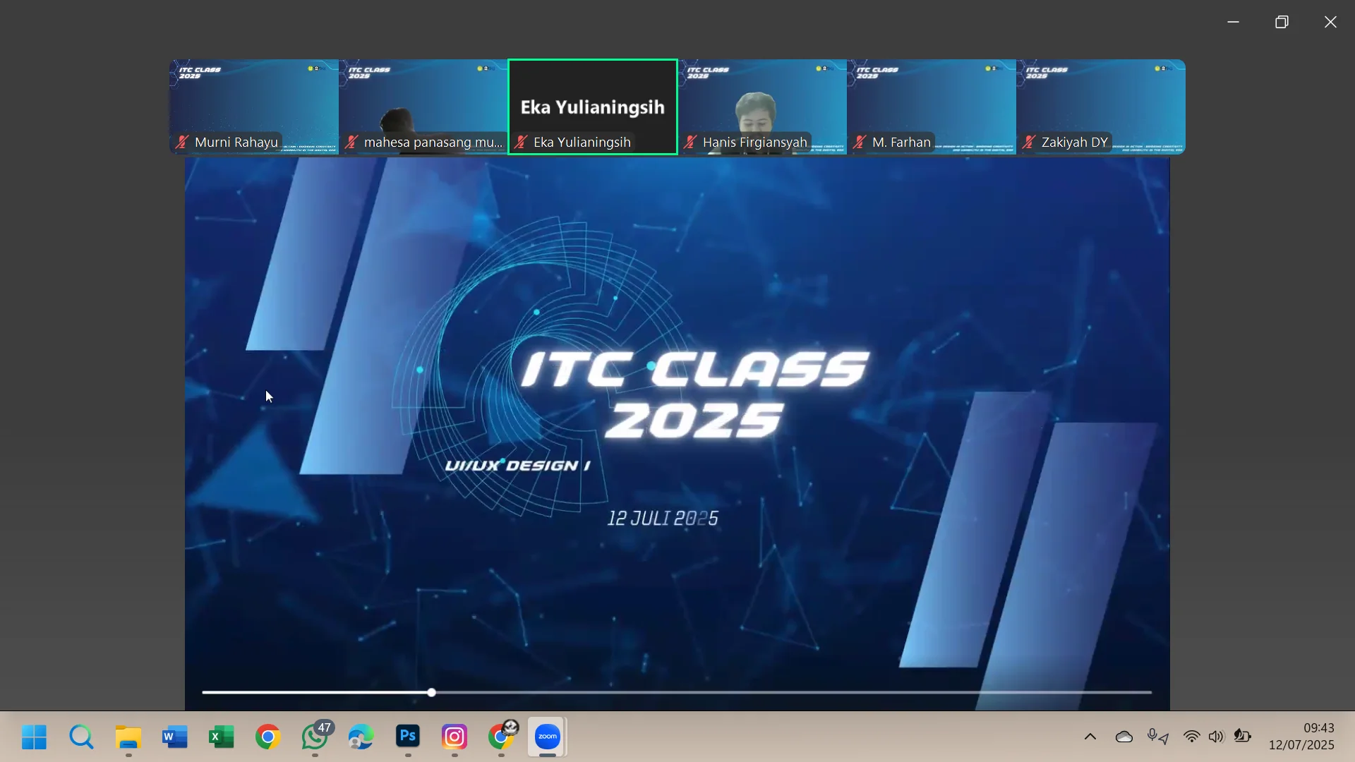 ITC Class 1 2025 - UI/UX Design in Action; Bridging Creativity and Usability in the Digital Era